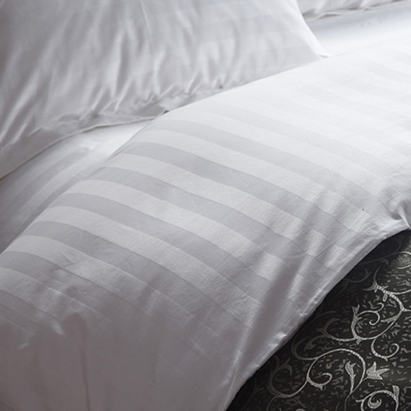 China ropa de cama algodon Wholesale juego de ropa de cama White stripe sheraton bed linen 100% cotton linen bed