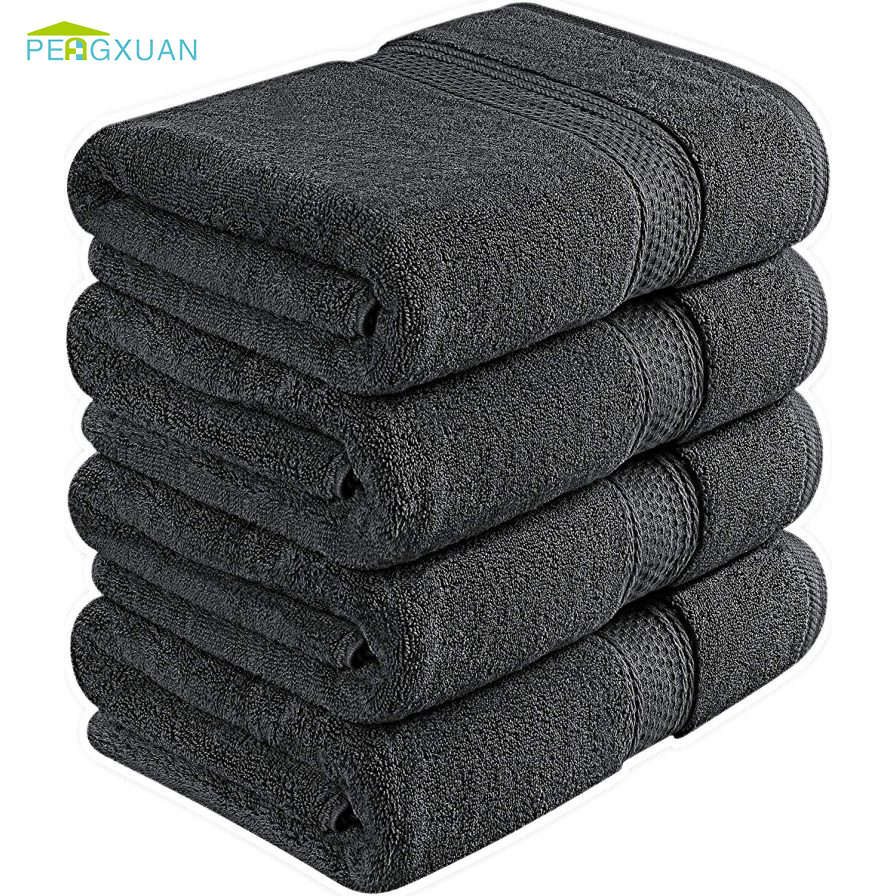 Bath Towel Set of 6 Ultra Soft Absorbent Breathable Quick Dry Grey Towels Bulk Towels for Bathroom, Hotel and Spa