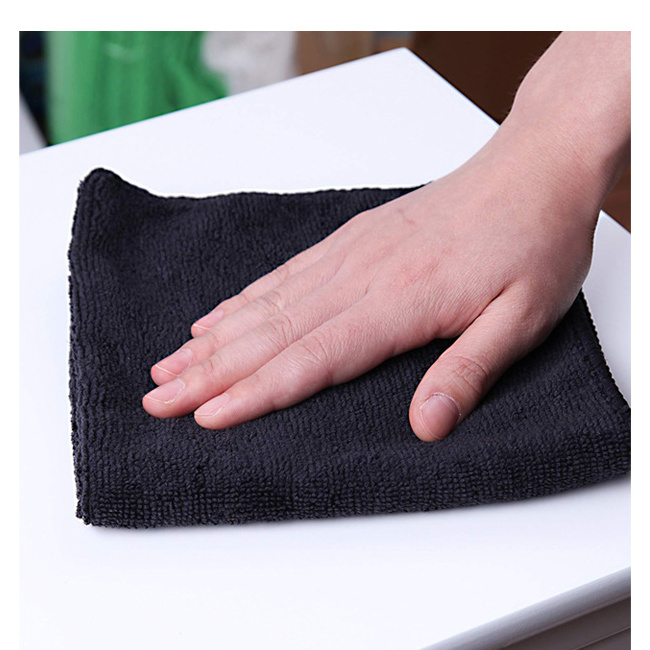 Wholesale microfiber small towel salon hair bleach proof microfiber towel toalla micro fibra drying microfiber black towel