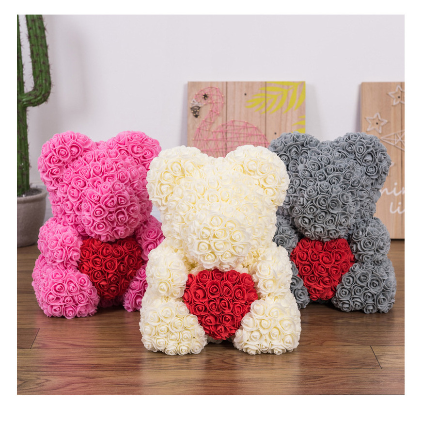 foam rose bear 25cm colorful valentine's day foam bear teddy bear rose mothers day styrofoam rozen beer 70cm