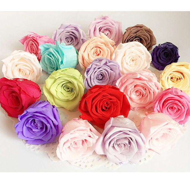 Factory supply Wholesale flores secas flores preservadas caja cabeza de rosa eterna mew technology preserved roses