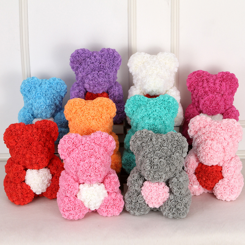 foam rose bear 25cm colorful valentine's day foam bear teddy bear rose mothers day styrofoam rozen beer 70cm