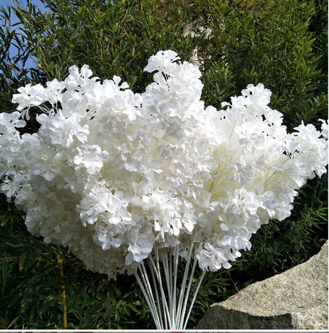 Wholesale artificial cherry blossom flower white wedding flowers silk flowers for decoration