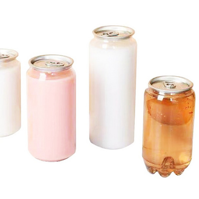 350ml 500ml PET Transparent Soft Drink Can Empty Plastic Clear Soda Beverage Can with Easy Open Lid Custom Logo