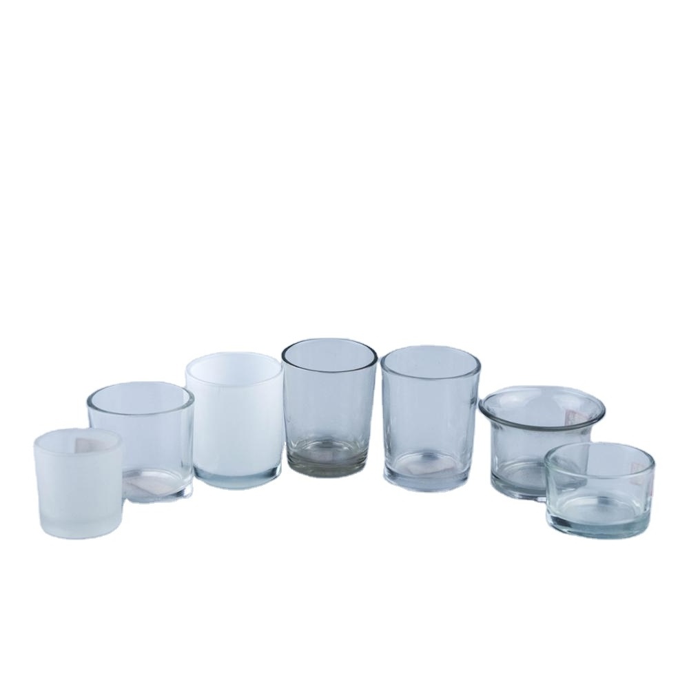 bowl shape clear glass frosted decorative candle holder / candle jar glass tealight cup