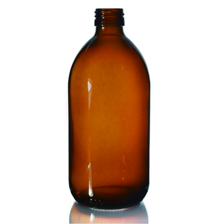 500ml Amber Glass Sirop Bottle with Black /white PP Cap