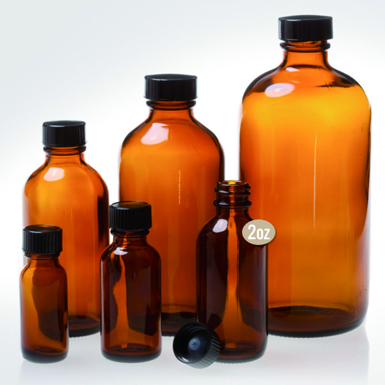 500ml Amber Glass Sirop Bottle with Black /white PP Cap