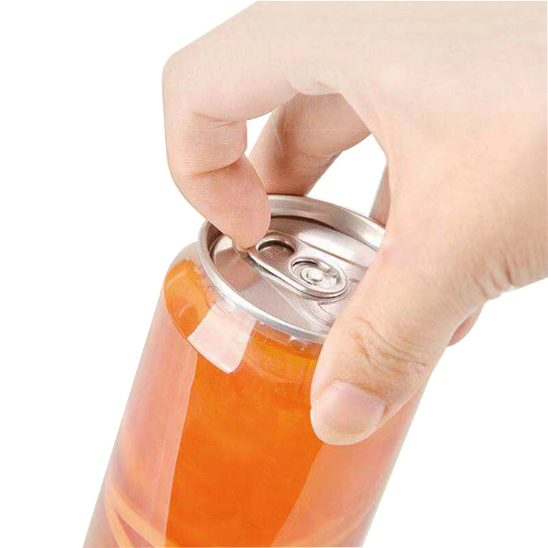 350ml 500ml PET Transparent Soft Drink Can Empty Plastic Clear Soda Beverage Can with Easy Open Lid Custom Logo