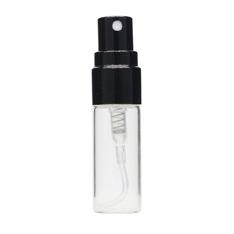 Wholesale Flacon De Parfum Clear 2ml 3ml 5ml 10ml Sample Atomizer Perfume Spray Glass Bottles Gift with Black Cap