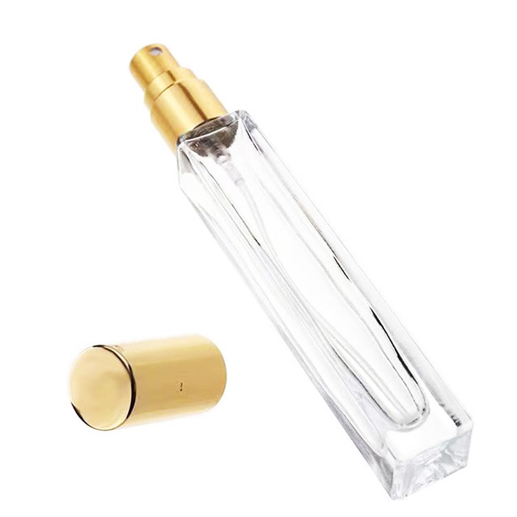 Thick Bottom Vintage Travel Pocket Botella De Perfume Female 10ml Tall Square Empty Crystal Spray Glass Perfume Bottle Suppliers