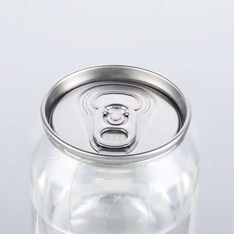 350ml 500ml PET Transparent Soft Drink Can Empty Plastic Clear Soda Beverage Can with Easy Open Lid Custom Logo