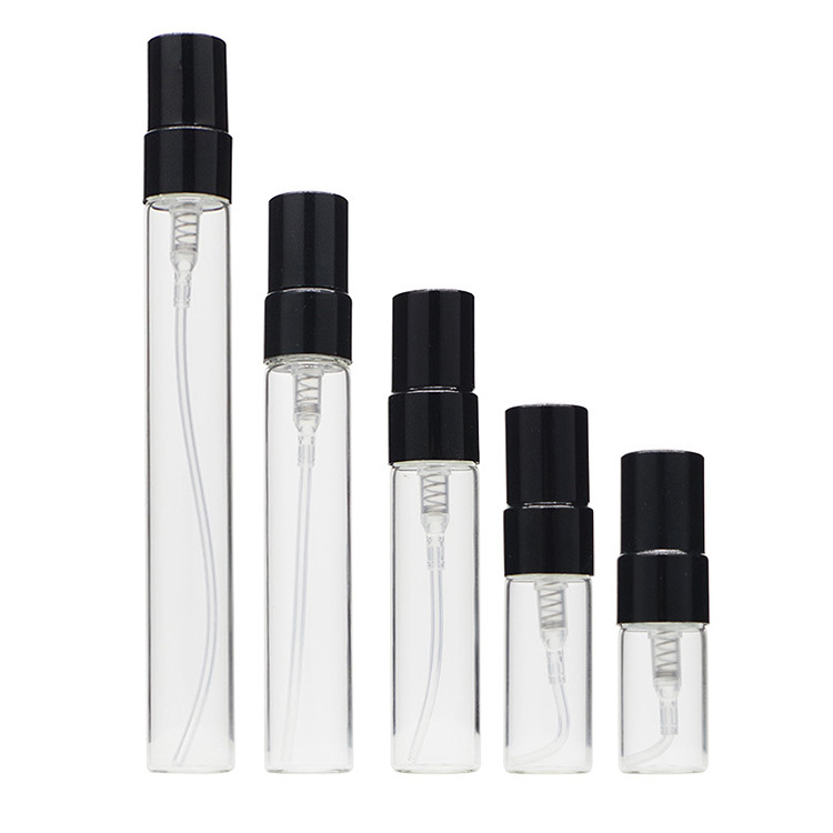 Wholesale 2ml 3ml 5ml 5 ml 10ml 10 ml Empty Mini Small Sample Perfume Atomizer Tester Transparent Glass Spray Pump Bottle