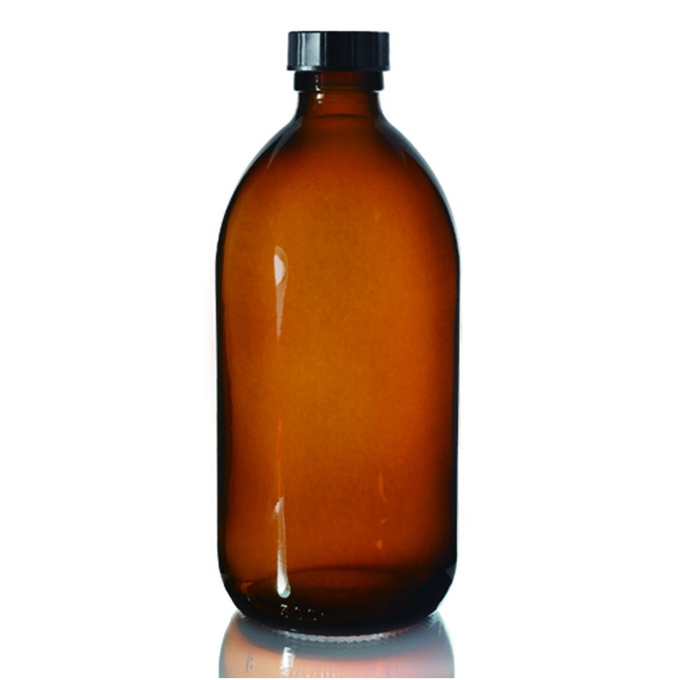 500ml Amber Glass Sirop Bottle with Black /white PP Cap