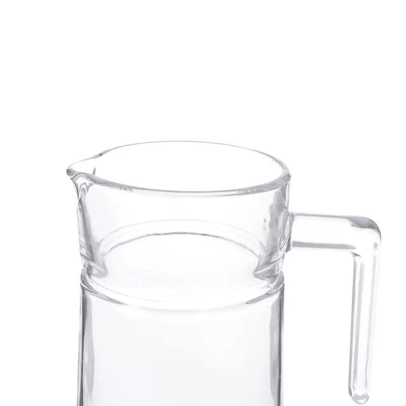 Tall Glass Cups 1L 32 oz Textured Transparent Clear Ribbed Stripes Iced Tea Coffee Drinkware Pitcher Jug Carafe