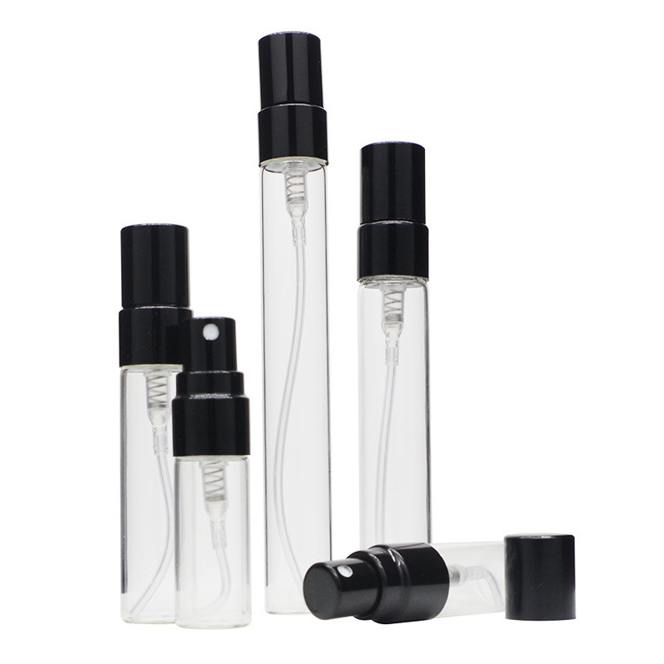 Wholesale 2ml 3ml 5ml 5 ml 10ml 10 ml Empty Mini Small Sample Perfume Atomizer Tester Transparent Glass Spray Pump Bottle