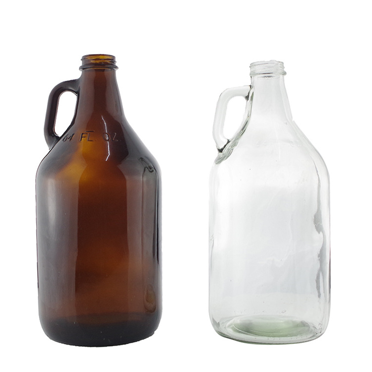 32 oz Water Kombucha Amber Glass Wine Beer Growler 64 oz Half Gallon Jugs Bottles