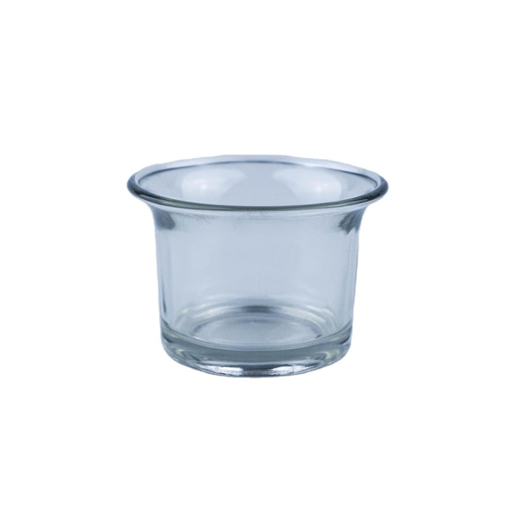 bowl shape clear glass frosted decorative candle holder / candle jar glass tealight cup