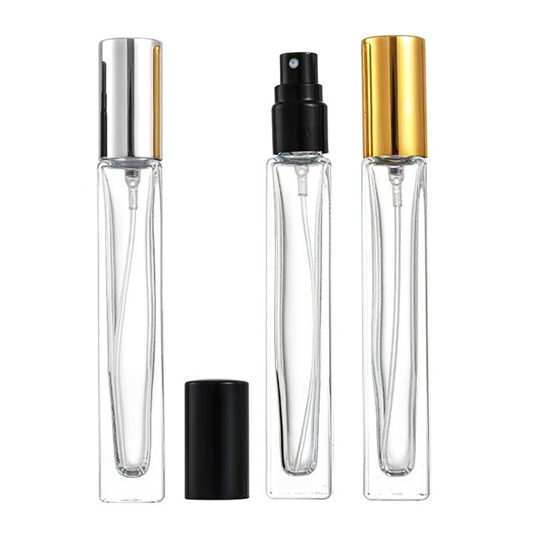 Thick Bottom Vintage Travel Pocket Botella De Perfume Female 10ml Tall Square Empty Crystal Spray Glass Perfume Bottle Suppliers