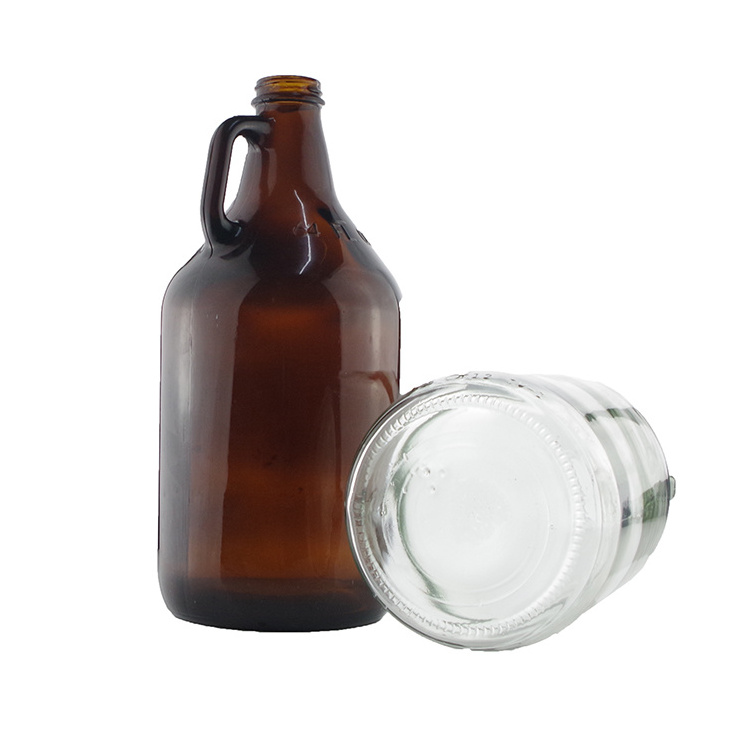 1 Gallon Glass Jugs with Handle and Cap, 128oz Water Bottle with Seal Lid for Wine Jugs