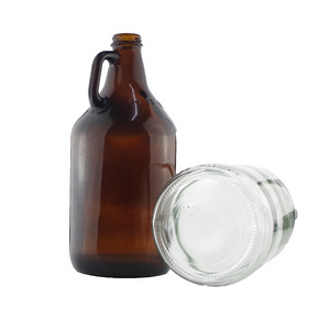 1 Gallon Glass Jugs with Handle and Cap, 128oz Water Bottle with Seal Lid for Wine Jugs