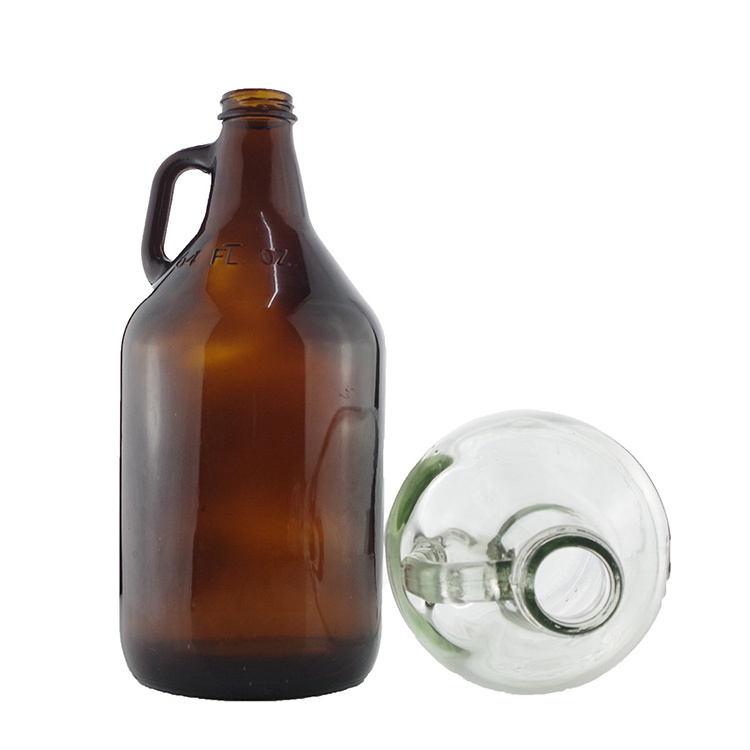 1 Gallon Glass Jugs with Handle and Cap, 128oz Water Bottle with Seal Lid for Wine Jugs