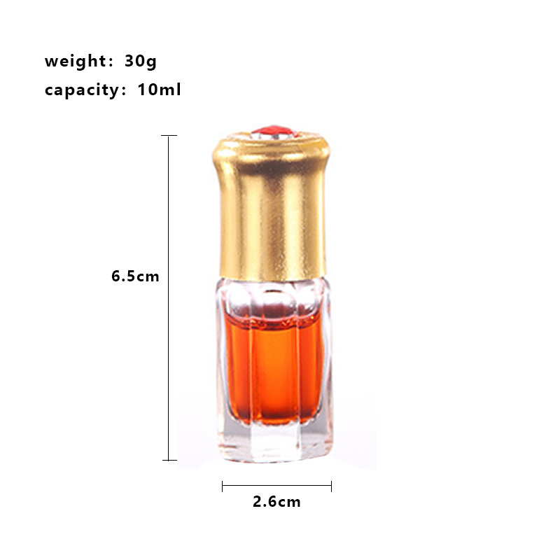 Wholesale Mini Portable 3Ml 6Ml 10Ml Vintage Arabic Roll On Bottle Glass Gold Attar Essential Oil Perfume Roller Bottle