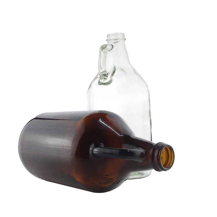 1 Gallon Glass Jugs with Handle and Cap, 128oz Water Bottle with Seal Lid for Wine Jugs