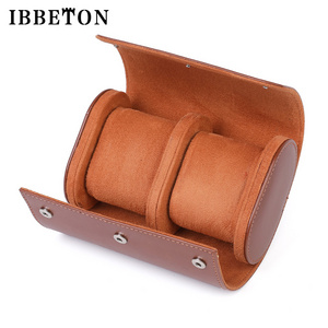 Wholesale 123 card slot portable antique leather roll watch storage box Travel watch box Gift watch bag