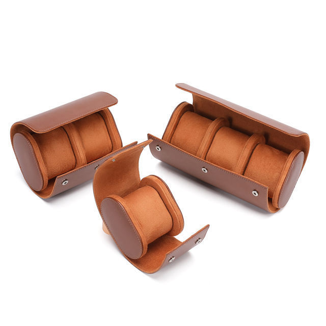 Wholesale 123 card slot portable antique leather roll watch storage box Travel watch box Gift watch bag