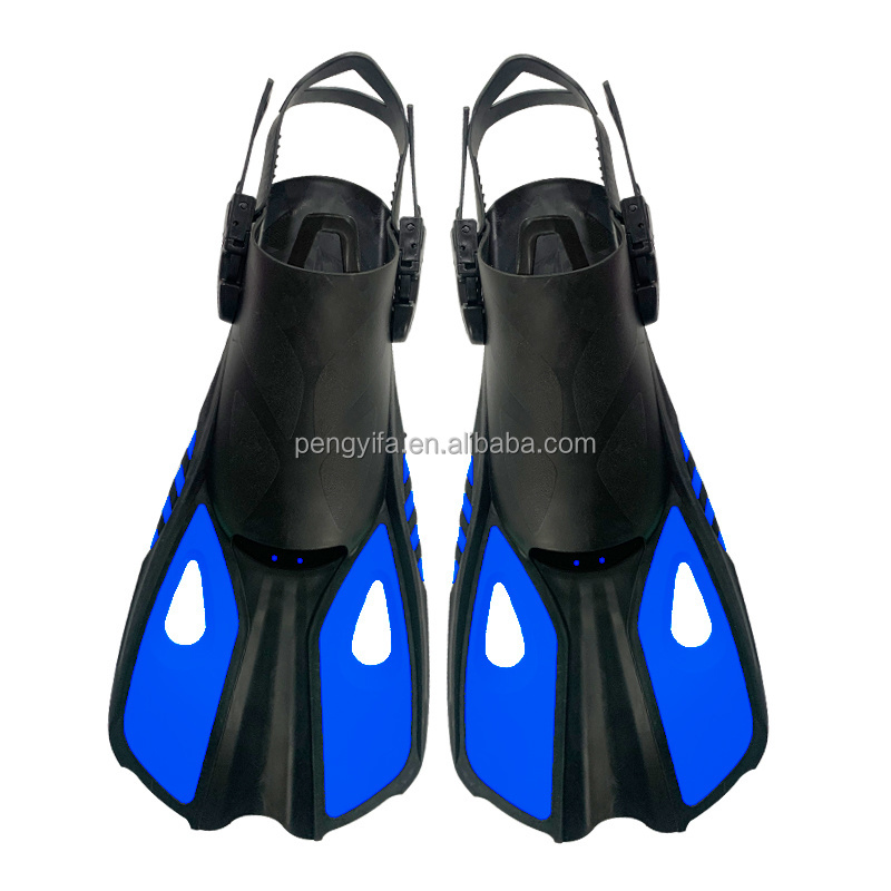 Cheap Diving PP Short Swim Scuba Fins Flippers Dive TPR Shoes Free Diving Fins with Heel Strap