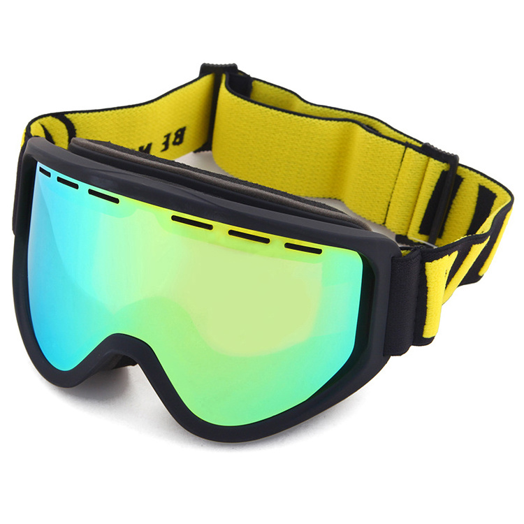 Ridged quick fit interchangeable lenses UV400 snowmobile goggles heated ski sunglasses