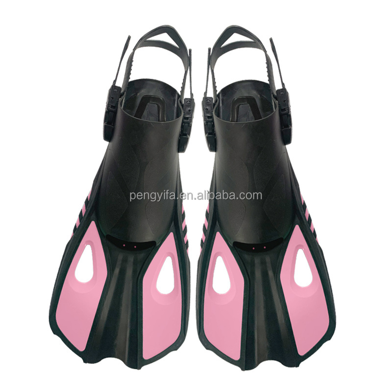 Cheap Diving PP Short Swim Scuba Fins Flippers Dive TPR Shoes Free Diving Fins with Heel Strap