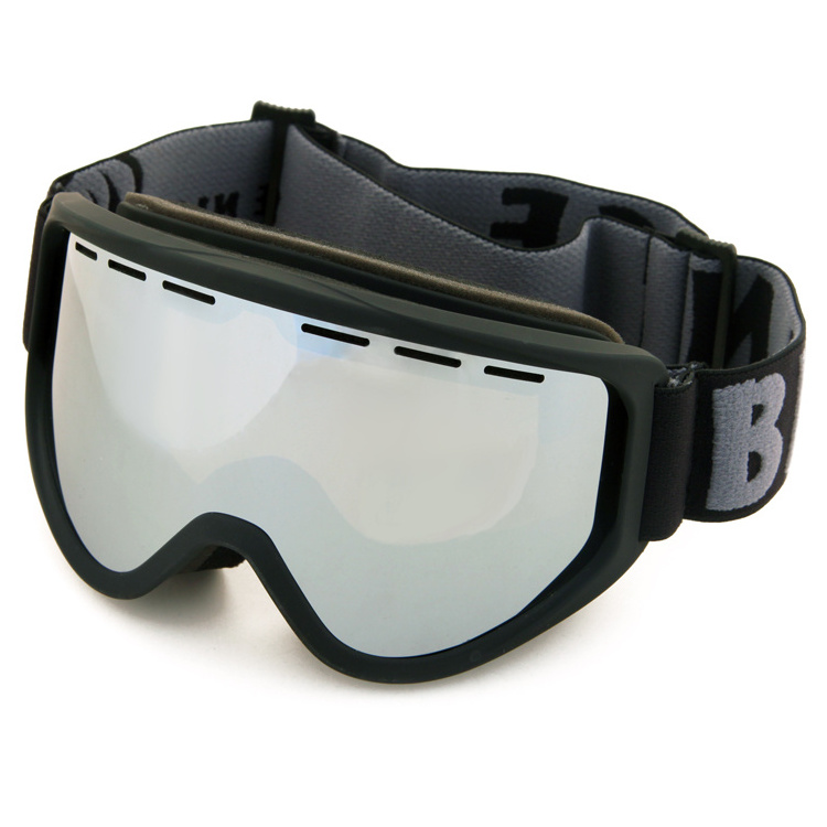 Ridged quick fit interchangeable lenses UV400 snowmobile goggles heated ski sunglasses