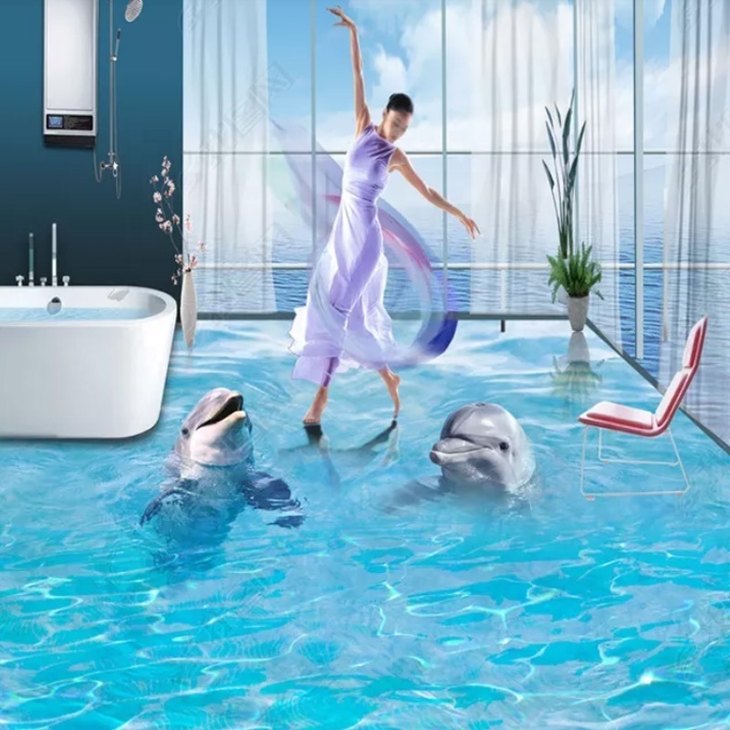 ocean dolphin sea water 3d bathroom tile