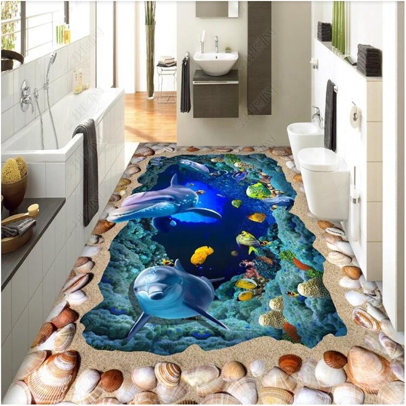 ocean dolphin sea water 3d bathroom tile