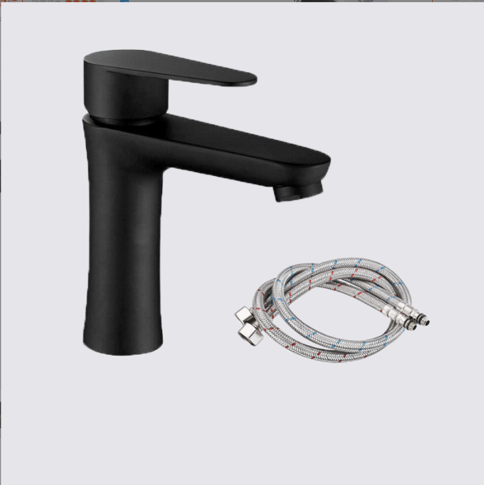 SUS304 stainless steel washbasin hot and cold water faucet basin small waist brushed bathroom faucet