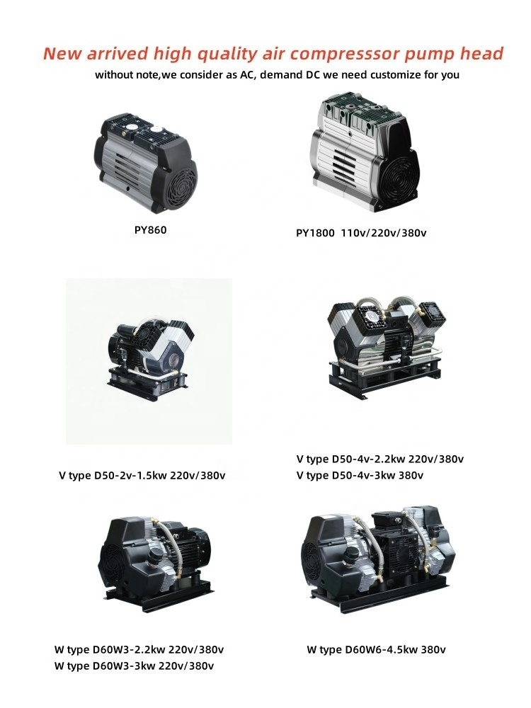 Electric Air Compressor AC&DC Invert 12v to 380v  Heavy duty Tire Inflator Oilless Pump use for bus