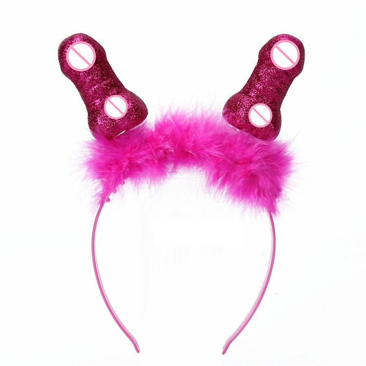 Bachelor Party Funny Headdress Hen Party Hair Hoop Headbands Girls Night Party Pink Willy Headband