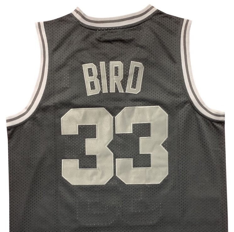 Ready to Ship Larry Bird Dark Gray 1985-86 Throwback Best Quality Stitched Basketball Jersey