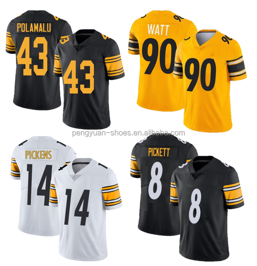 Best Quality #39 Minkah Fitzpatrick #43 Troy Polamalu #88 Pat Freiermuth #14 George Pickens American Football Jersey