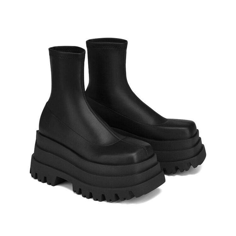 Women's new joker rain boots shoes wear waterproof platform Muffin heel ankle boots for ladies