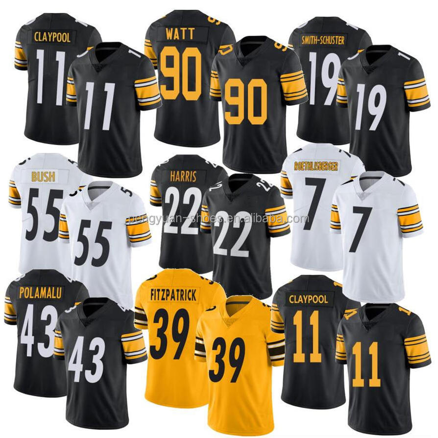 Best Quality #7 Ben Roethlisberger #11 Chase Claypool #90 T.J. Watt #22 Najee Harris #88 Pat Freiermuth American Football Jersey