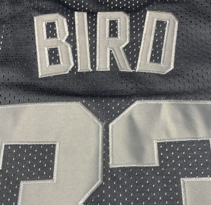 Ready to Ship Larry Bird Dark Gray 1985-86 Throwback Best Quality Stitched Basketball Jersey