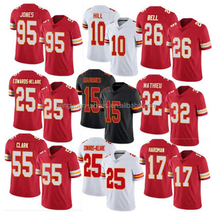 Best Quality #26 Le'Veon Bell #32 Tyrann Mathieu #17 Mecole Hardman #55 Frank Clark #95 Jones Stitched American Football Jersey