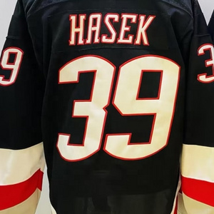 Ready to Ship Buffalo Dominik Hasek Black Alternate Best Quality Stitched National Hockey Jersey