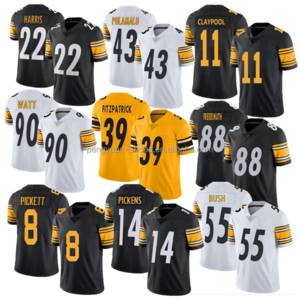 Best Quality #8 Kenny Pickett #14 George Pickens #39 Minkah Fitzpatrick #43 Troy Polamalu #90 T.J. Watt American Football Jersey