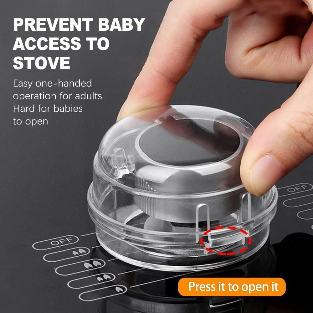 Clear Stove Knob Covers (5 Pack) Child Safety Guards Durable Design   Baby Proof /