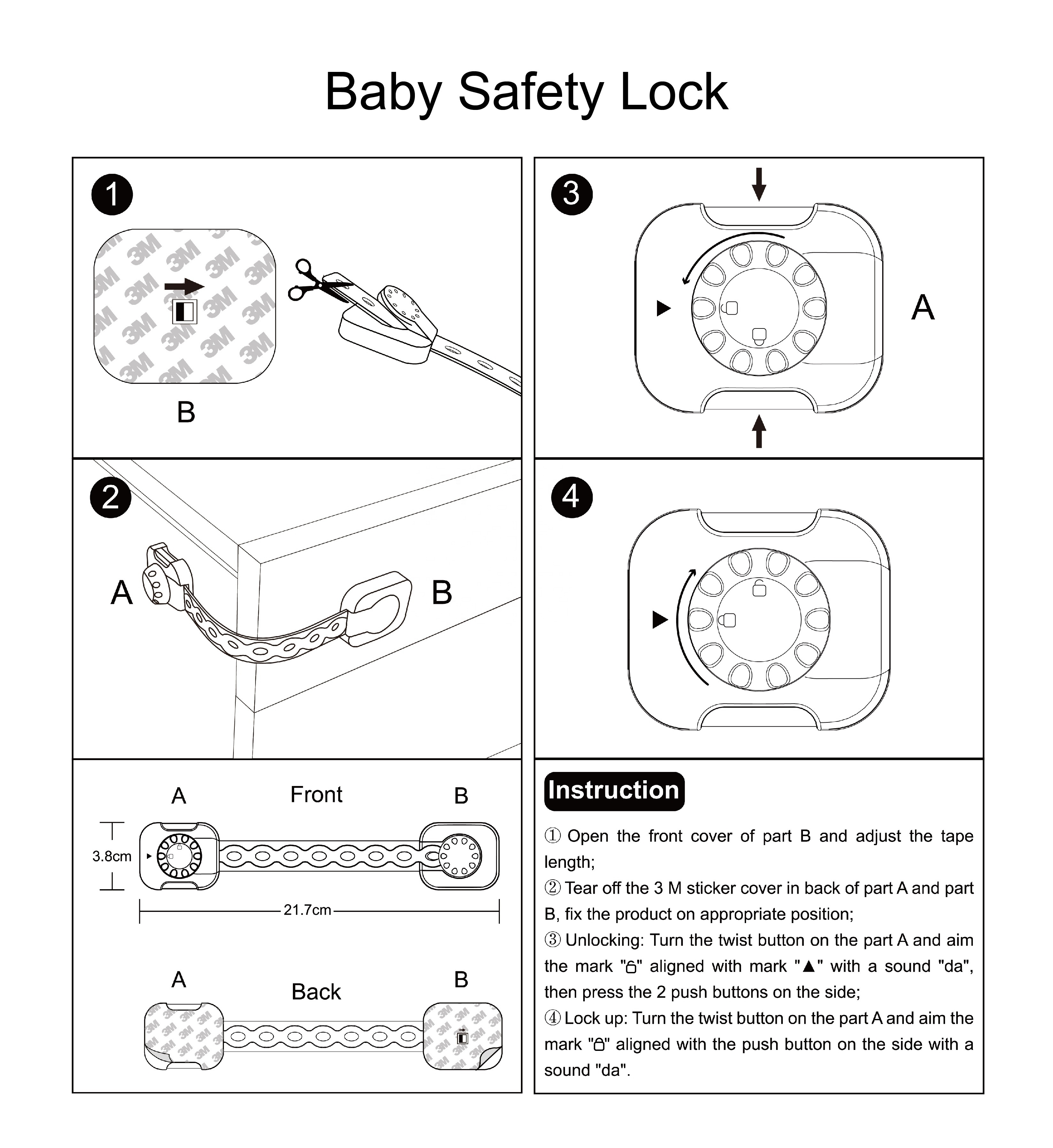 Baby Proof Child Safety Cabinet Drawer Oven Fridge Toilet Seat Locks