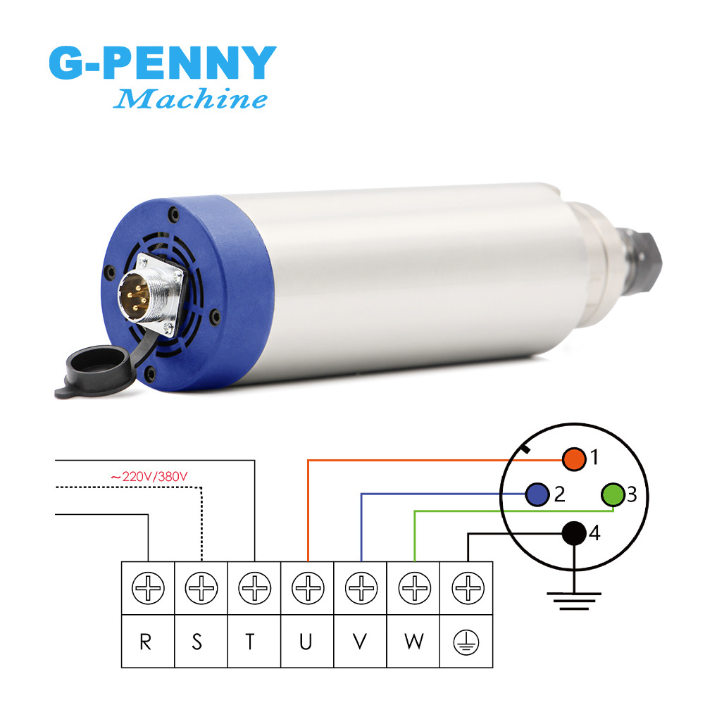 G-PENNY Machine CNC 2.2kw ER20 110V 220v 380v Air cooled spindle D80 cnc router machine Spindles being parts of machines