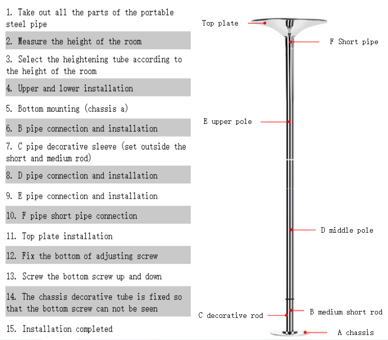 Spinning Static Dance Pole for Home Bedroom